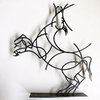Statue cheval. Statue design acier noir verni